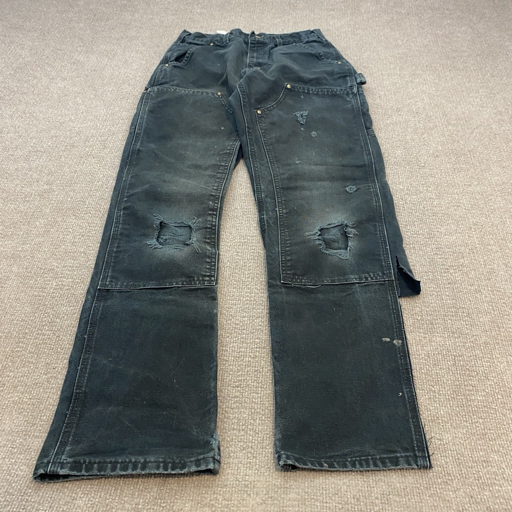 VTG Carhartt Double Knee B01 Pants Mens 30 Fits 28x32 Distressed Thrashed Torn